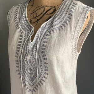 Sleeveless Gauze cotton tunic